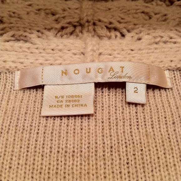 Nougat beige cardigan open front sweater NEW with tags - Picture 3 of 8